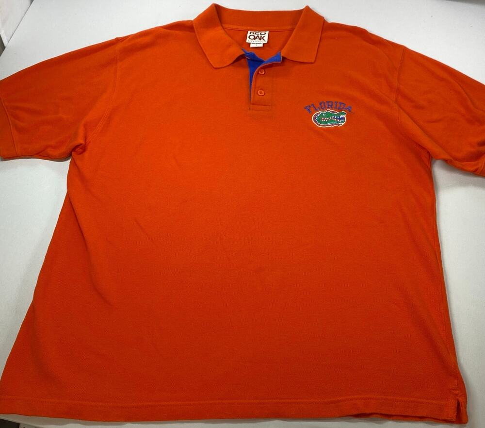 Red Oak Sportswear Florida Gators Polo • Orange • Size Large • 100% Cotton
